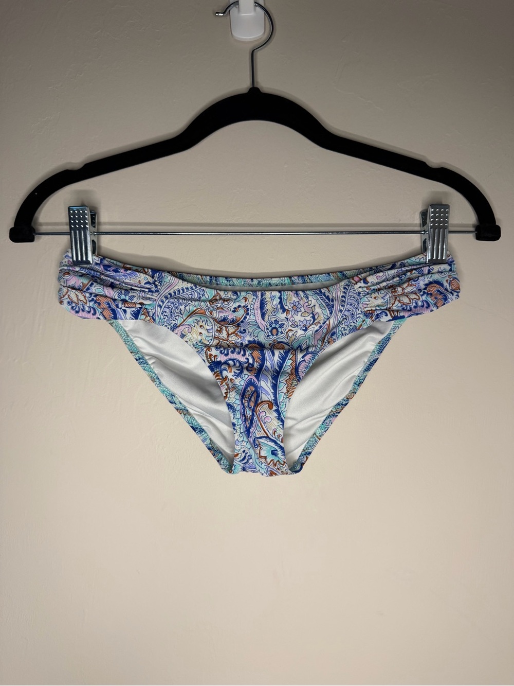 Victoria's Secret Blue and White Paisley Bikini Bottom